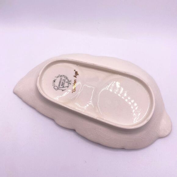 Royal Winton Golden Age Porcelain Green and Gold Plated Creamer and Sugar Set - Picture 4 of 8